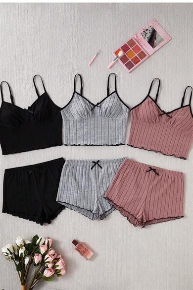 Bella Notte Çok Renkli 3 Renk 6 Parça Pamuklu Şort Pijama Takımı 7579