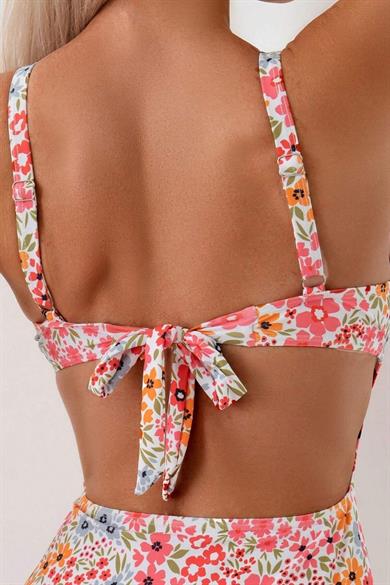 Bella Notte Multicolor Flower Garden Lycra Swimsuit with Thick Straps M-9000