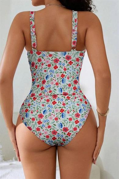 Bella Notte Çok Renkli Çiçek Baskılı Askılı Mayo M-9009