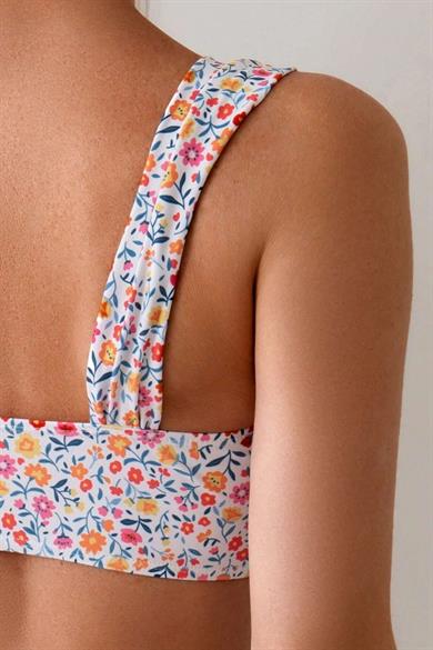 Bella Notte Çok Renkli Çiçek Baskılı Yüksel Bel Bikini Takım M-9015