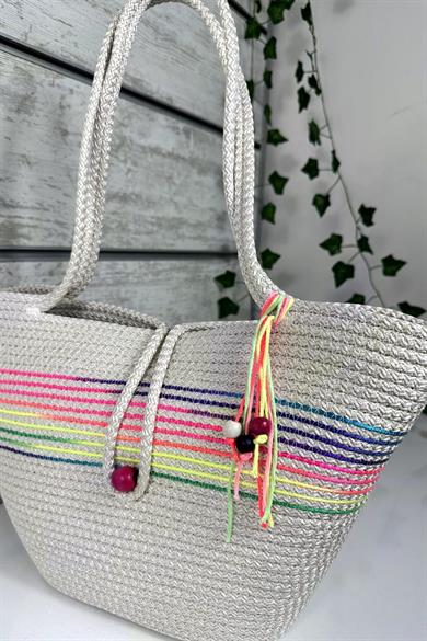 Bella Notte Ecru Handmade Casual/Beach Bag 8006