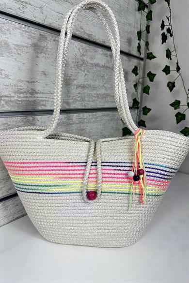 Bella Notte Ecru Handmade Casual/Beach Bag 8006