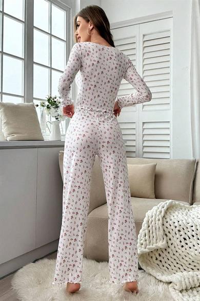 Bella Notte Ecru Fall Romance Long Sleeve Pyjama Set 7020