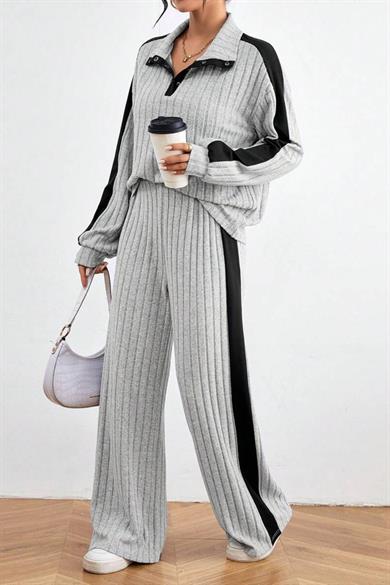 Bella Notte Gri Asaletin Siyah Zarafetle Buluştuğu Alt Üst Takım 77331