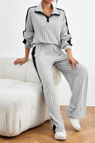 Bella Notte Gri Asaletin Siyah Zarafetle Buluştuğu Alt Üst Takım 77331