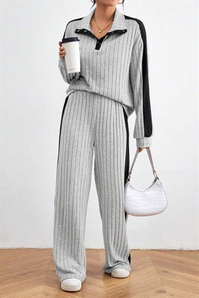 Bella Notte Gri Asaletin Siyah Zarafetle Buluştuğu Alt Üst Takım 77331