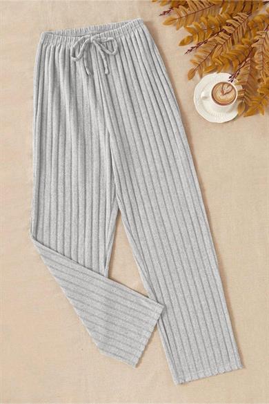 Bella Notte Gri Fitilli Pamuklu Pijama Altı GRİ-7199