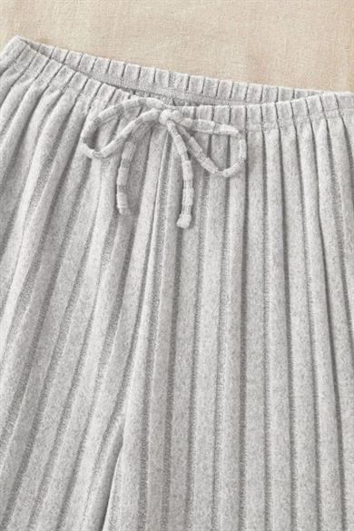 Bella Notte Gri Fitilli Pamuklu Pijama Altı GRİ-7199