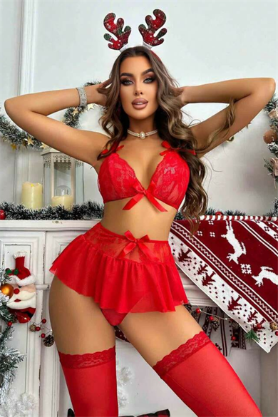 Bella Notte Red High Waist Skirt Christmas Costumee 16048