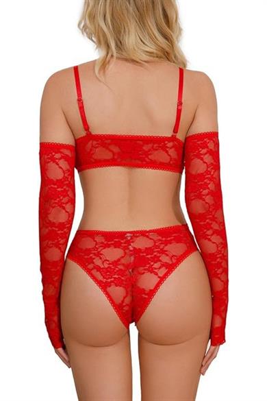 Bella Notte Red Gloved Bra Set 16061