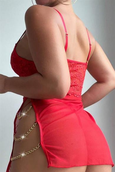 Bella Notte Red Special Design Nightgown with Armor Accessories 15576