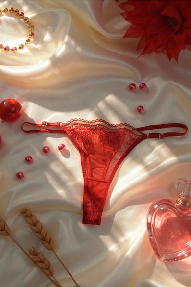 Bella Notte Kırmızı Sim Detaylı Sütyen Takımı 19030