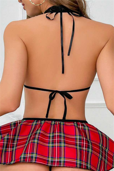 Bella Notte Plaid Lace Skirt Costumee 16043