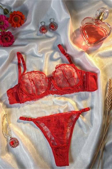 Bella Notte Kırmızı Sütyen Takımı 19024