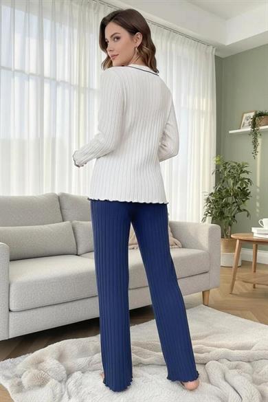 Bella Notte Lacivert Pamuklu Konfor Pijama Takımı 77011