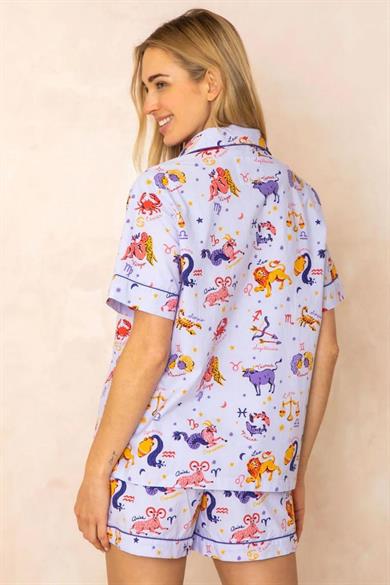 Bella Notte Lilac Patterned Shorts Set 7532