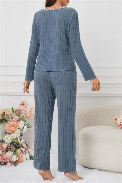 Bella Notte Mavi Pamuklu Pijama Takımı 77155