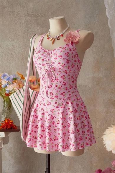 Bella Notte Pembe Çiçek Desenli Mini Gecelik 35521