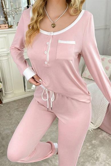 Bella Notte Pembe Pamuklu Pijama Takımı 77165