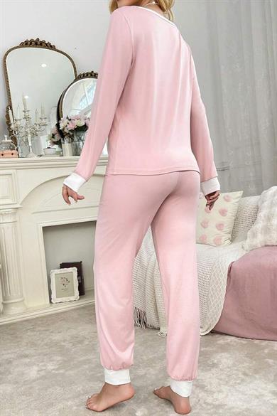Bella Notte Pembe Pamuklu Pijama Takımı 77165