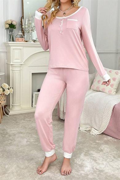 Bella Notte Pembe Pamuklu Pijama Takımı 77165