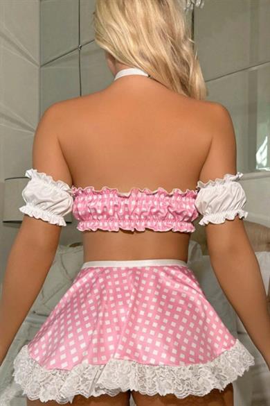 Bella Notte Pink Gingham Cosplay Costume 17021