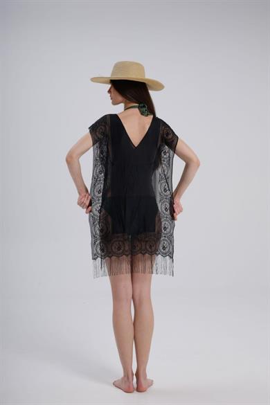 Bella Notte Black Bikini and Swimsuit Patterned Raschel Pareo Wrap P-9002