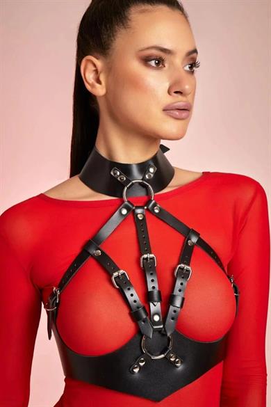 بيلا نوت حمالة صدر جلد أسود ماركة GD-2195