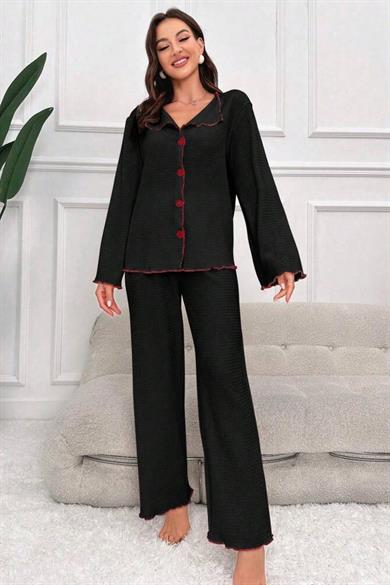 Bella Notte Siyah Uzun Kollu Pijama Takımı 7396