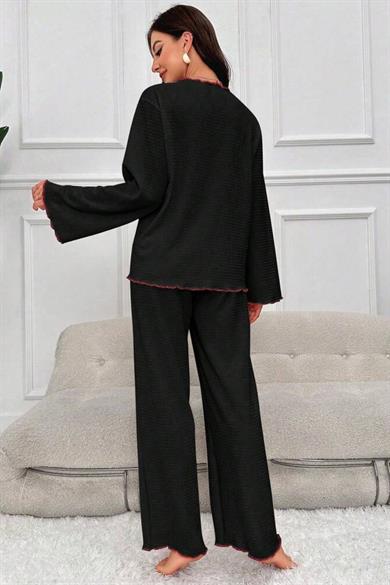 Bella Notte Siyah Uzun Kollu Pijama Takımı 7396