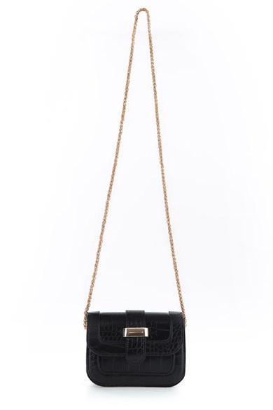 Bella Notte Siyah Uzun Zincirli Mini Omuz Çantası 5004