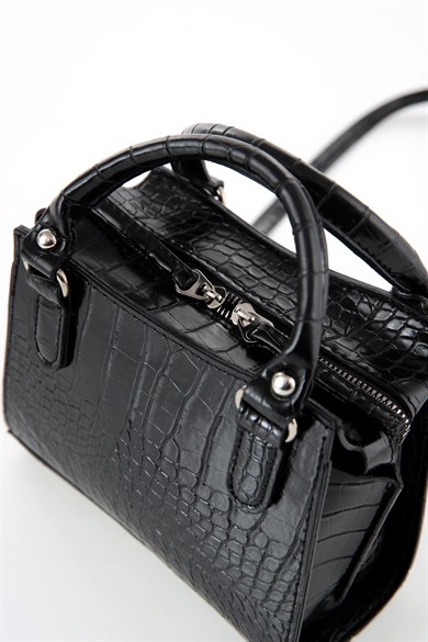 Bella Notte Siyah Yan Fermuarlı Zarif Mini Çanta 5009