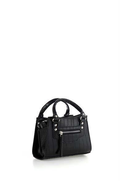 Bella Notte Siyah Yan Fermuarlı Zarif Mini Çanta 5009