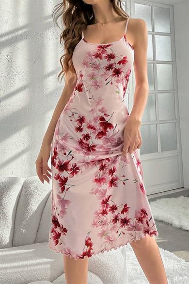 Bella Notte Dusty Pink Sakura Beauty Midi Length Nightgown 15729