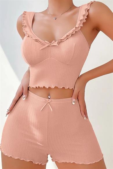 Bella Notte Viscose Kitten Walloon Shorts Set 7506