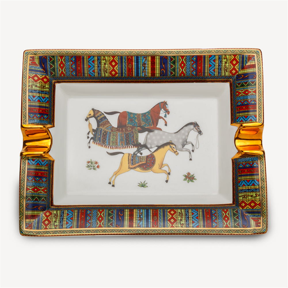 4Horse Porselen Büyük Puro Küllüğü Altın Yol 2li