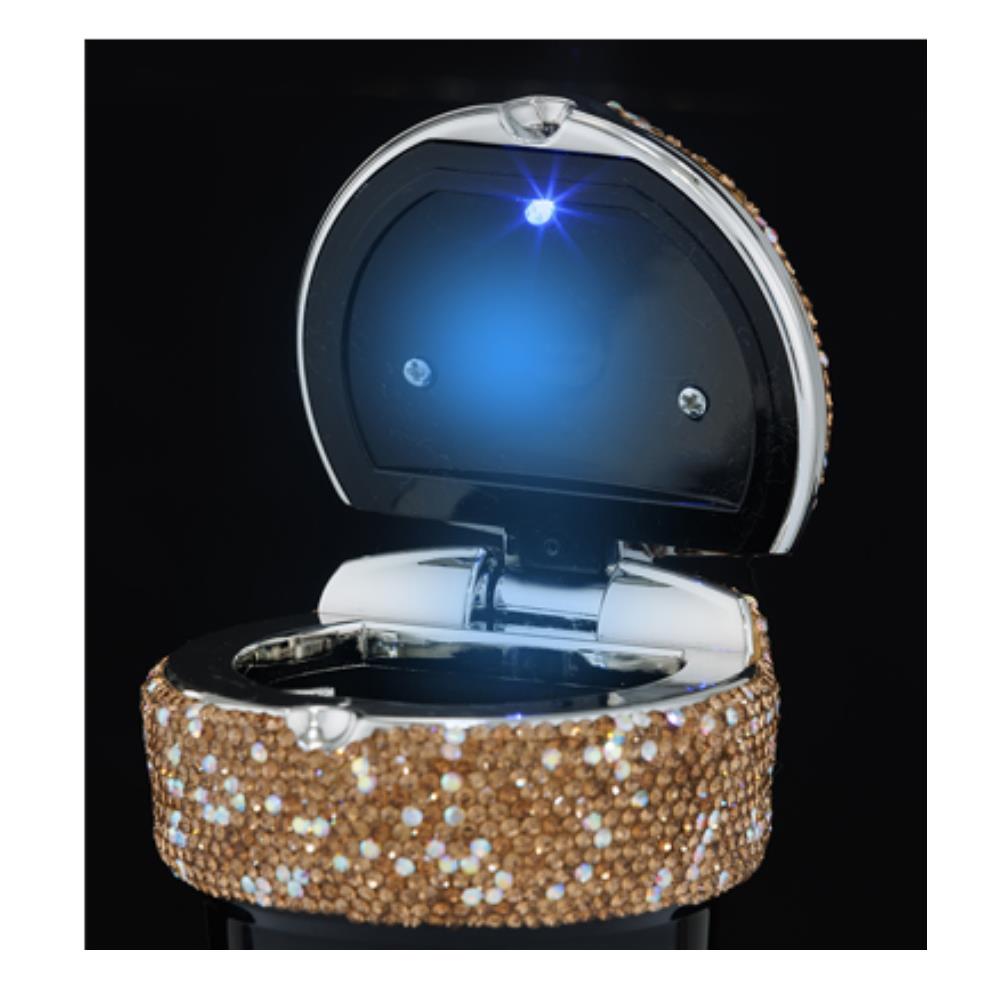 Angelo Led Işıklı Araç Araba Küllüğü Parıltılı Taş Kaplama Füme