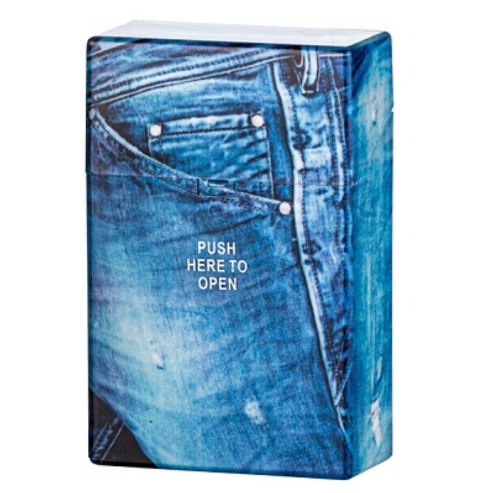 Angelo Metal Klik Butonlu Kısa Sigara Kutusu 20li (Jeans4)