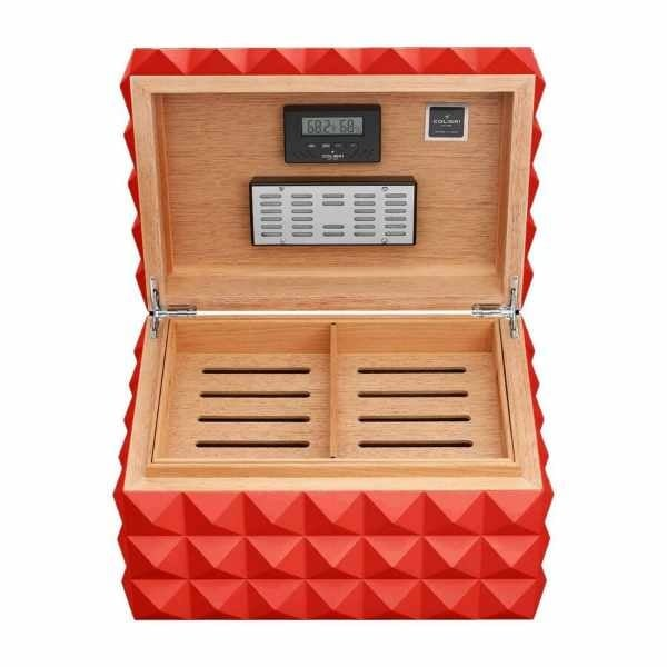 Colibri Grand Quasar Humidor Puro Kutusu HU750T2 Kırmızı 120s