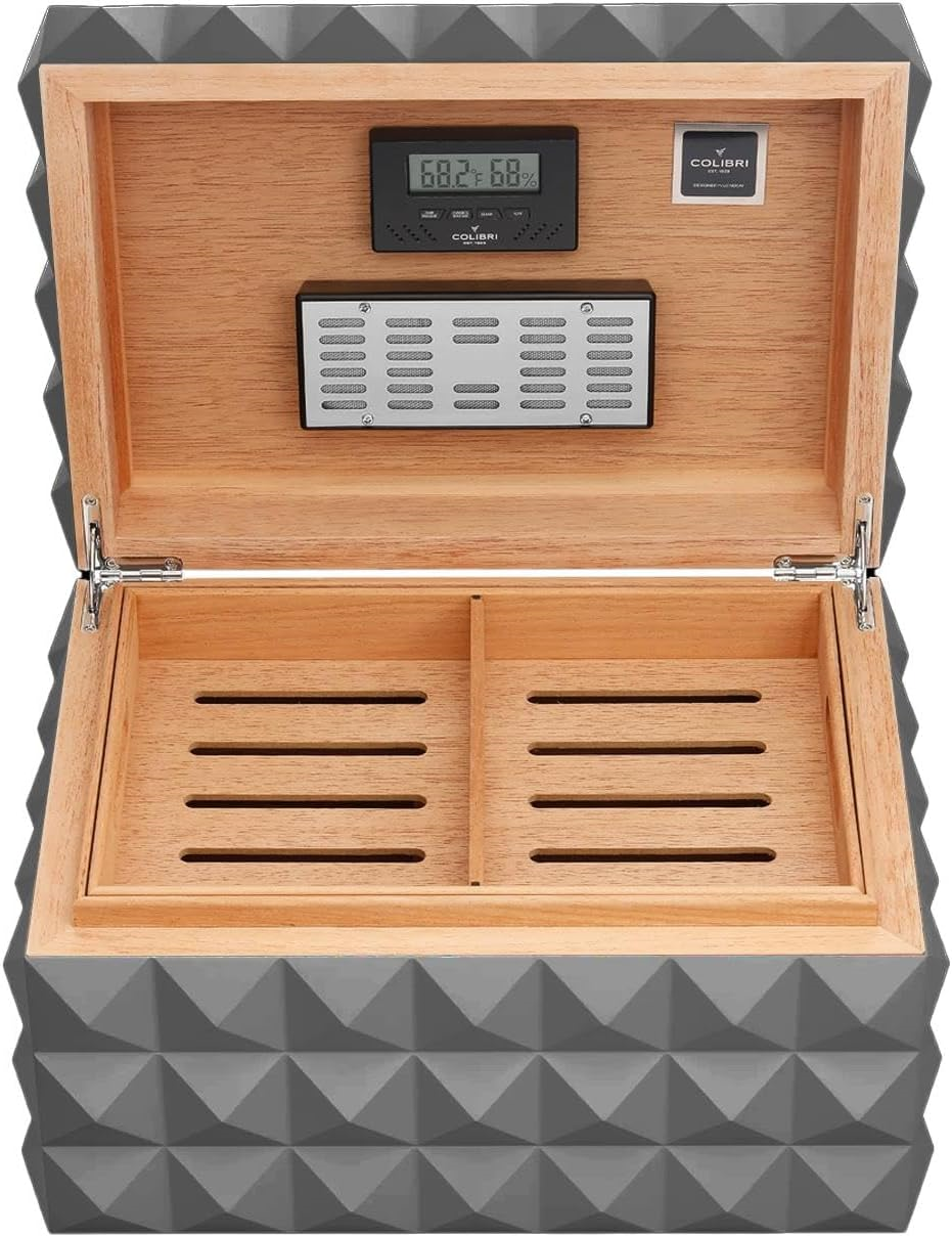 Colibri Grand Quasar Humidor Puro Kutusu HU750T3 Gunmetal 120s
