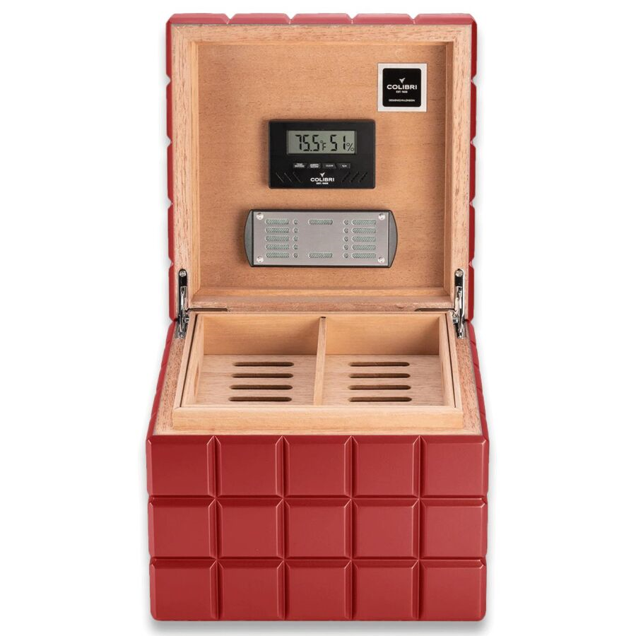 Colibri Heritage Humidor Puro Kutusu Cube Mat Kırmızı 80s