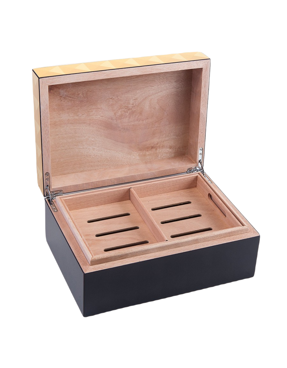 Hansotia Humidor Puro Kutusu Siyah Camlı