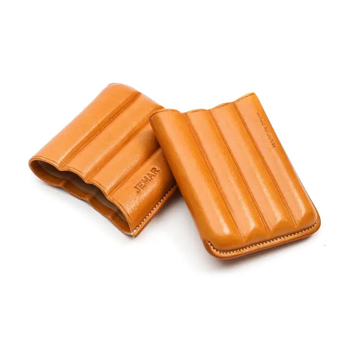 Jemar 4 Puro kapasiteli 36 ring Deri Puro/Cigarillo Kılıfı Taba
