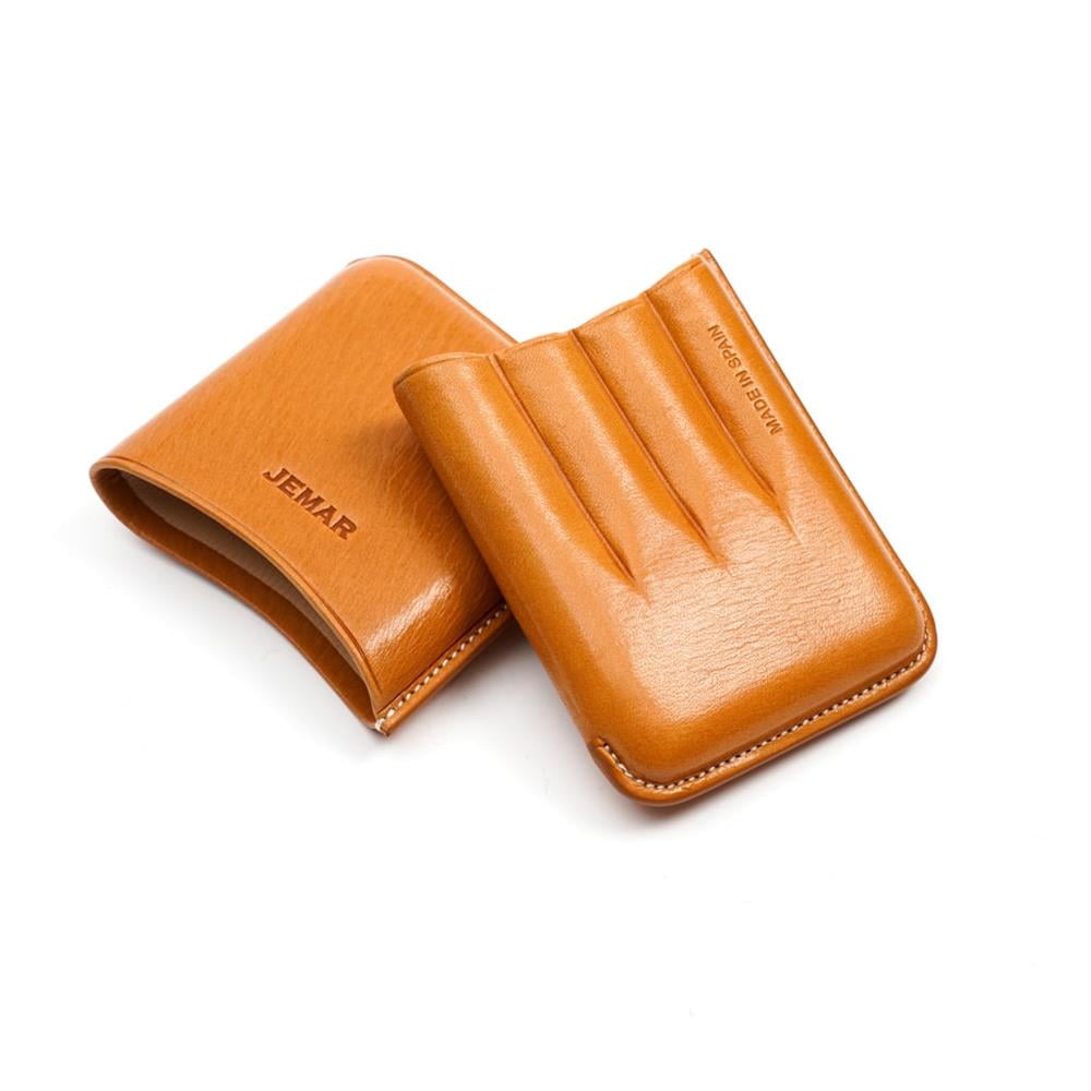Jemar 4 Puro kapasiteli 36 ring Deri Puro/Cigarillo Kılıfı Taba