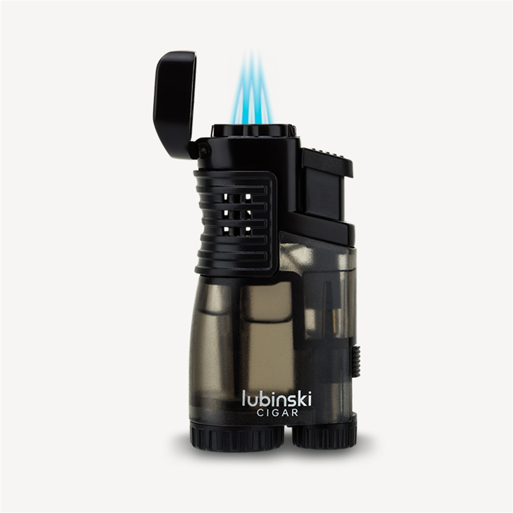 Lubinski 3 Torch Çakmak Ve Kesici Puro Seti Siyah