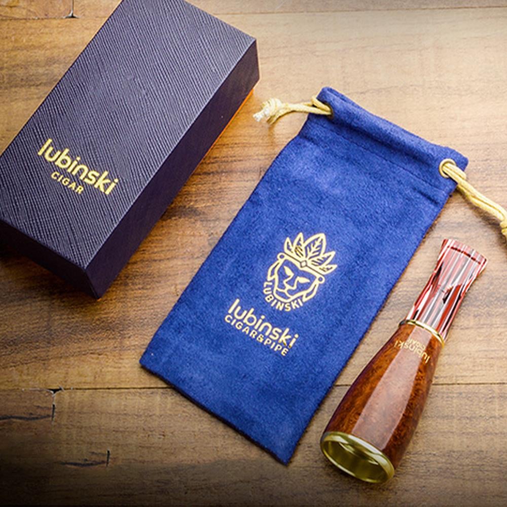 Lubinski 4 Boy Kullanım Briar Puro Ağızlığı 9mm Filtreli Long Smooth (38-57 Ring)