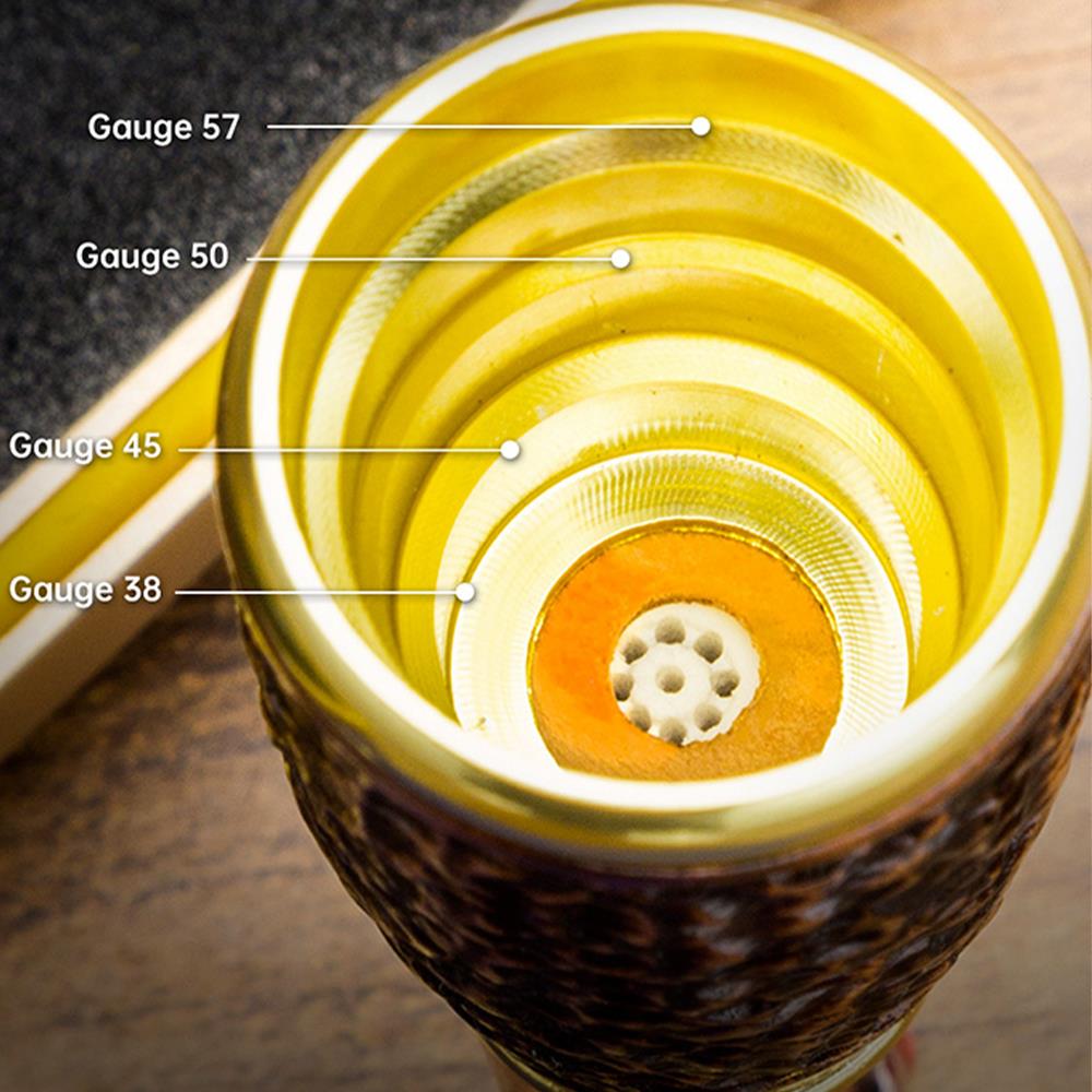 Lubinski 4 Boy Kullanım Briar Puro Ağızlığı 9mm Filtreli Long Carve (38-57 Ring)