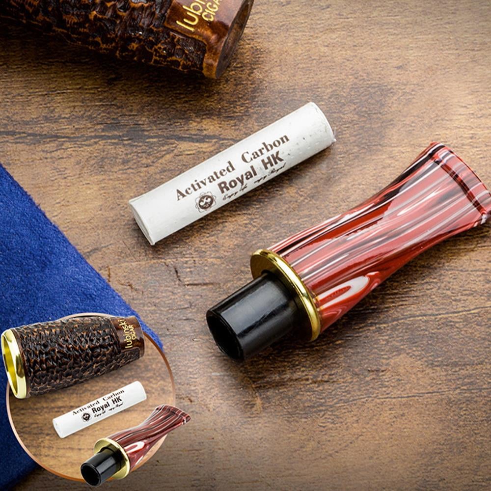 Lubinski 4 Boy Kullanım Briar Puro Ağızlığı 9mm Filtreli Long Smooth (38-57 Ring)