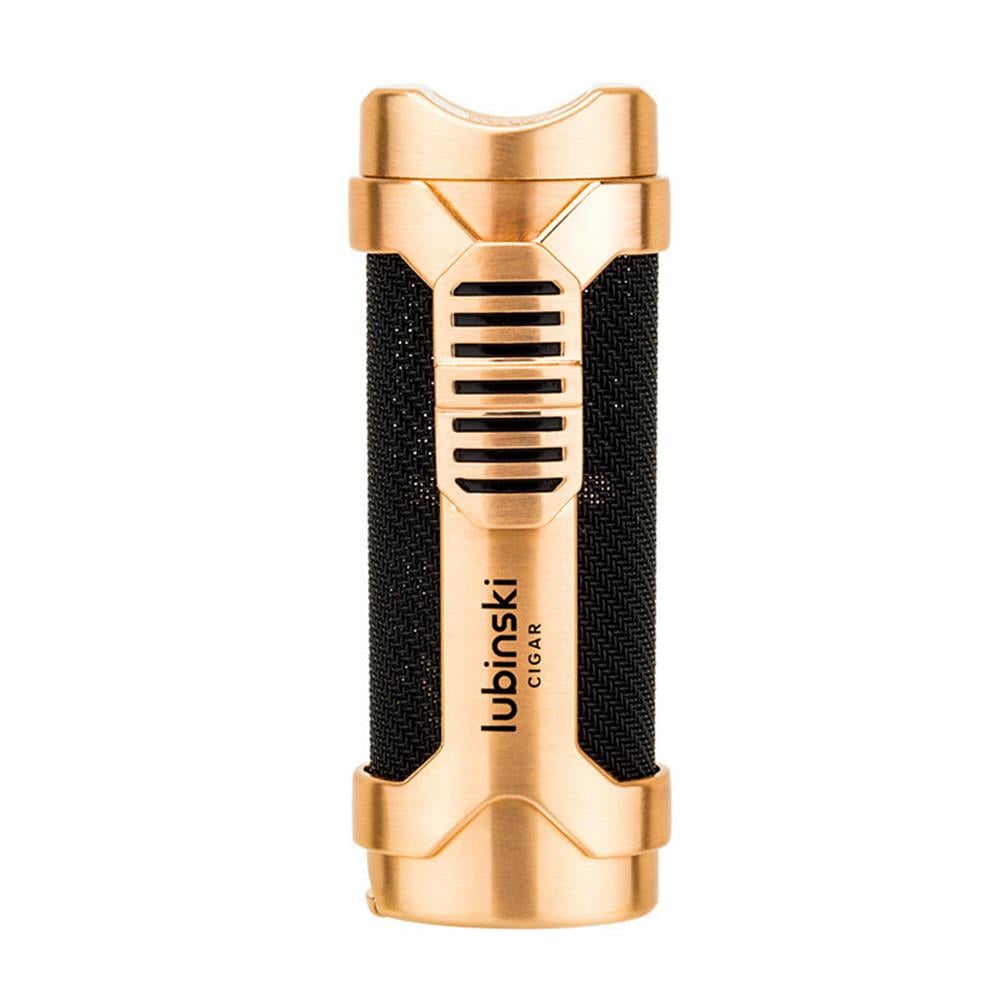Lubinski Cigar Sehpa Kapaklı Delicili Tek Torch Puro Çakmağı Gold