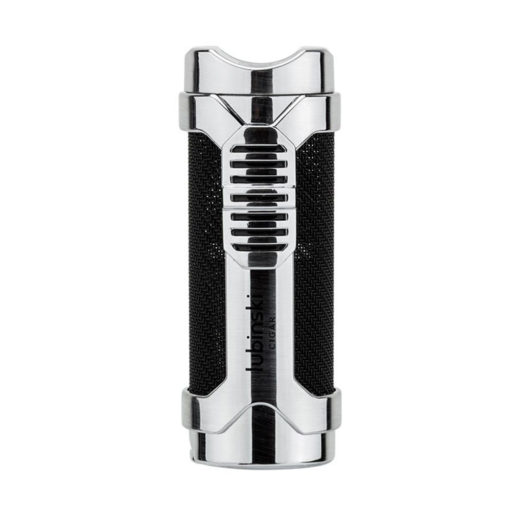 Lubinski Cigar Sehpa Kapaklı Delicili Tek Torch Puro Çakmağı Silver